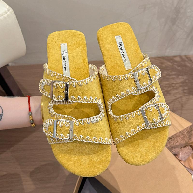 Flats Women Slippers Fashion Dress Shoes Designer New Summer Woman's Sandals 2025 Casual Cozy Slides Brand Sandalias De Mujer