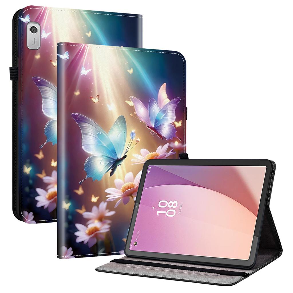 Pro Lenovo Tab M9 Kožené pouzdro Vzor Tištěný Stojánek Kryt na tablet se sloty na karty