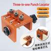 3-in-1 Woodworking Hole Punch and Positioning Tool for Furniture Connectors