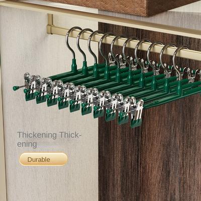 Pants Hangers with Clips Adjustable SkirtHangers for Women Non-Slip Trousers Hanger for Jeans Clothes Hangers for Pants
