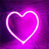 Pink USB Atmosphere Led Neon Light Sign Heart Shape Wall Mounted Night Light For Valentine's Day Bar Bedroom Living Room