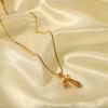  Pendant Hip Hop Clavicle Chain Women's Stainless Steel Necklace Metal Texture Waterproof Trendy Simple Jewelry Bijoux