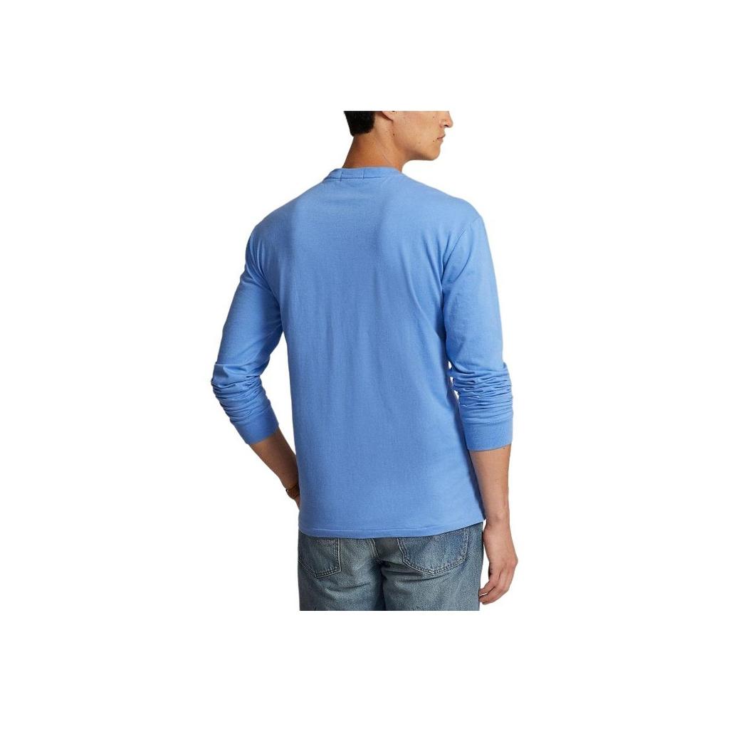 Polo Ralph Lauren SS24 Bear Letter Print Loose Fit Long Sleeve T-Shirt Men Tops Blue MNPOTSH16820340-400