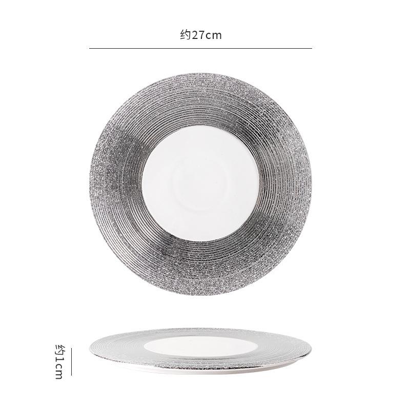 Threaded Western Style Beef Plate Gradient Ceramic Dinner Plates Pasta Dish Serving Plate Dessert Plates Fruit Bowl Snack Bowl