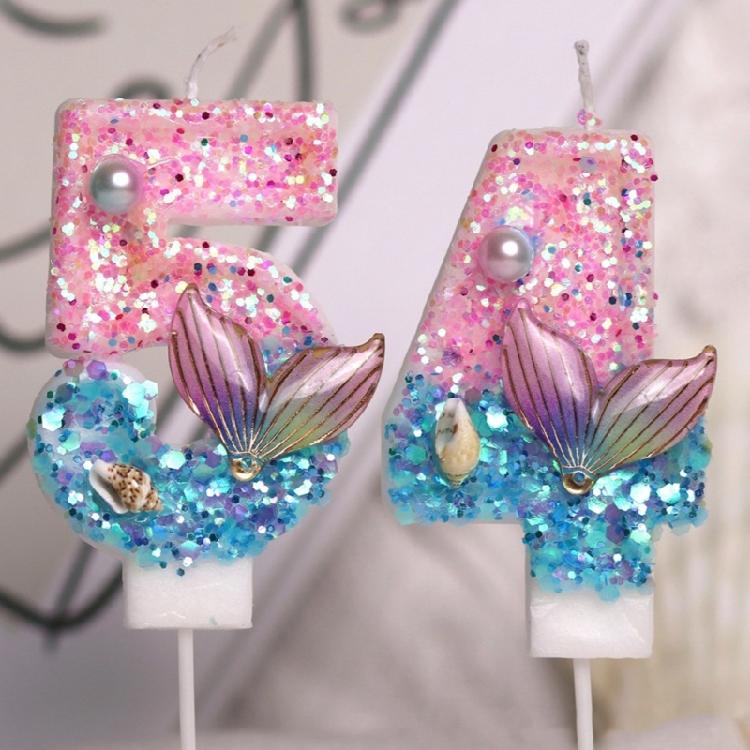 Multipurpose Mermaids Number Candle Ocean Theme Decoration For Birthdays Anniversaries And Decorative Displays