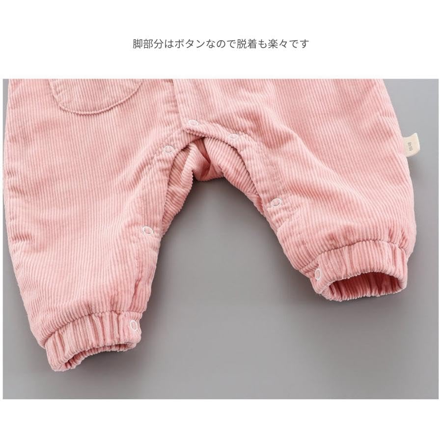 Soft Corduroy Angel Pattern Romper Jumpsuit Korean Clothing Fashionable Infant Kids Baby Clothing 60cm 70cm 80cm 90cm [EnDast] Children's (66, Pink)