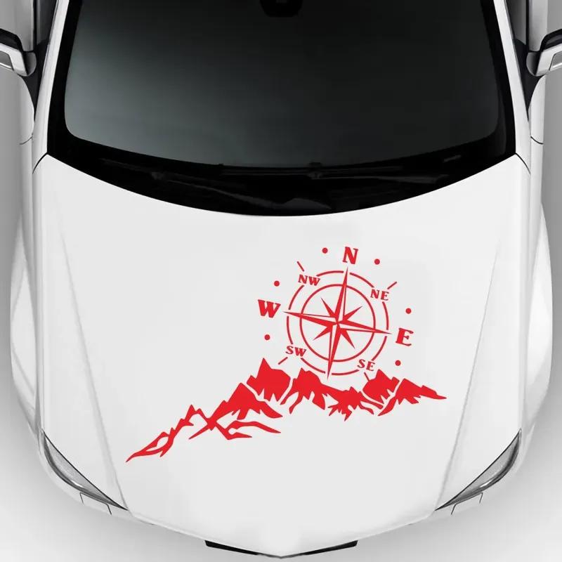 Car Sticker 2PCS Mountain Adventurers Compass Graphics Decoration Rv Camper Truck Truck Door Waist Line Hood Vinyl Decal,56*30CM
