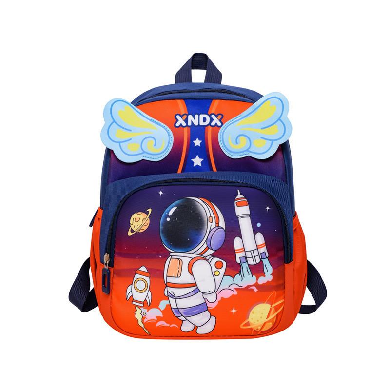 Милый мультяшный рюкзак для детей Легкий школьный рюкзак из ткани Оксфорд Унисекс темно-синий