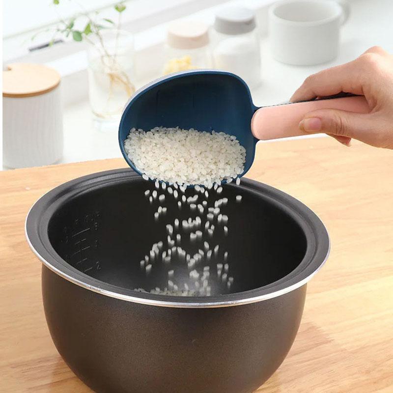 Rice Measuring Scoop Multifunctional Cat Dog Pet Food Feeding Spoon With Sealing Clip Household Plastic Kitchen Measuring Spoon