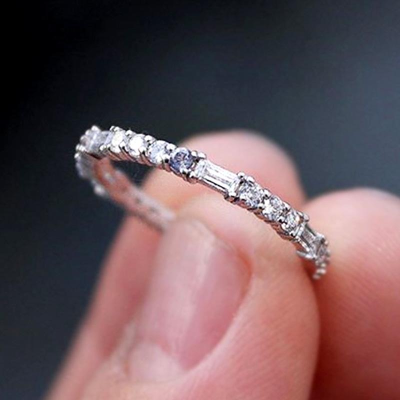 New 2026 Minimalist Thin Rings for Women Wedding Brilliant Cubic Zircon High Quality Versatile Female Finger Ring Jewelry