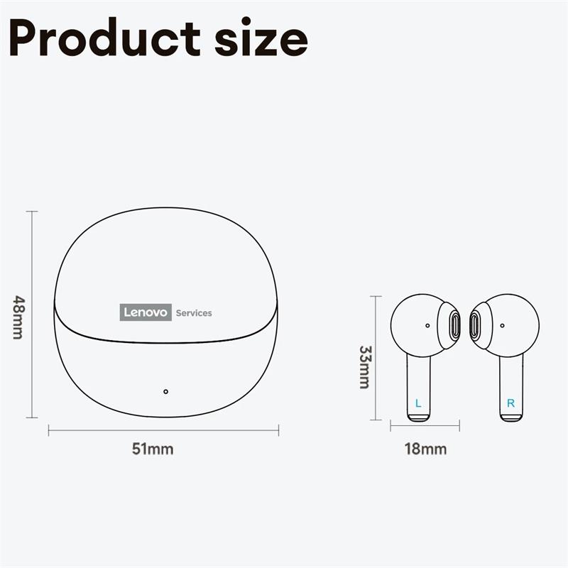 Original Lenovo LE210 Wireless Bluetooth 6.0 Earphones Low Latency HiFi Sound Quality Gaming Sport Headphones HD Call Noise Reduction Earbuds