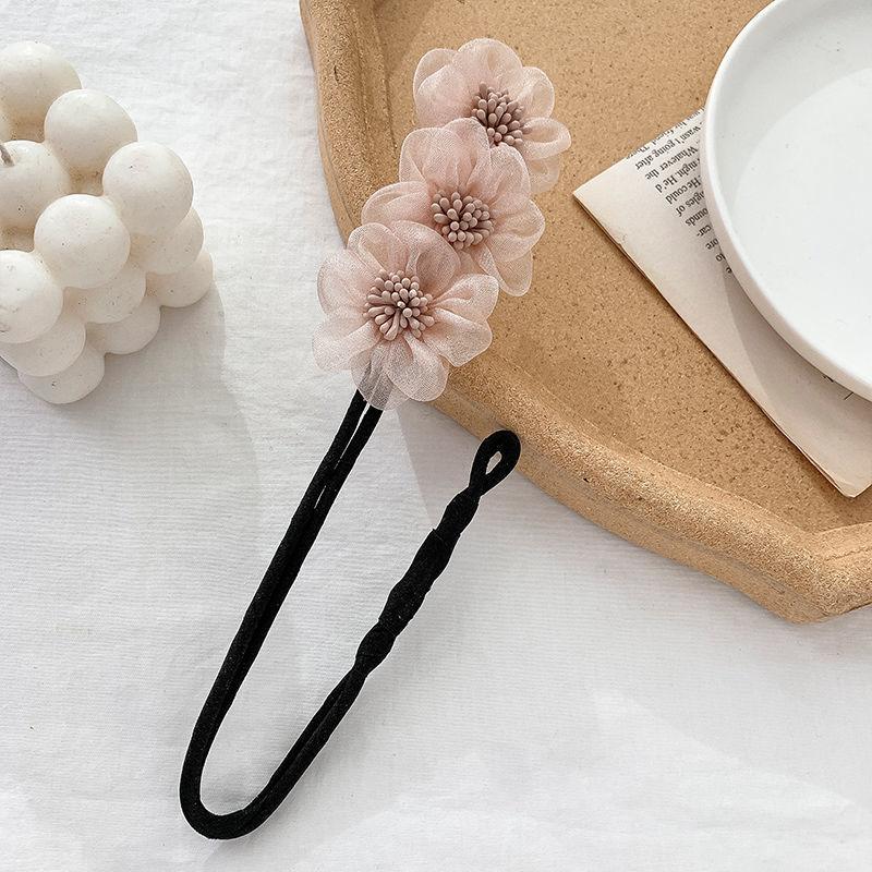Hairstyle Making Long Tool Sweet Hair Braide Rope Hairbands Korean Accessories Women Elegant Bud Chiffon Flower Maker Maruko LS