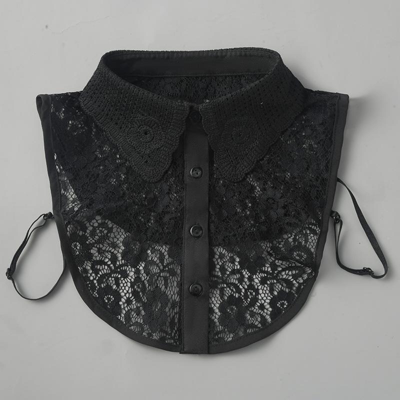 Solid Color Hollow Lace Fake Collar Female, Versatile Fake Collar Decorative Collar, Can Be Matched With Sweater Shirt Fake Collar