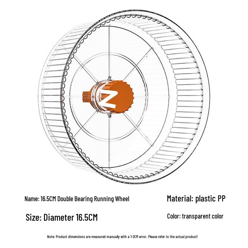 Extra Large Silent Hamster Running Wheel with Stand & Double Bearings - Includes Exercise Flywheel, One-Piece Design, Free Shipping
