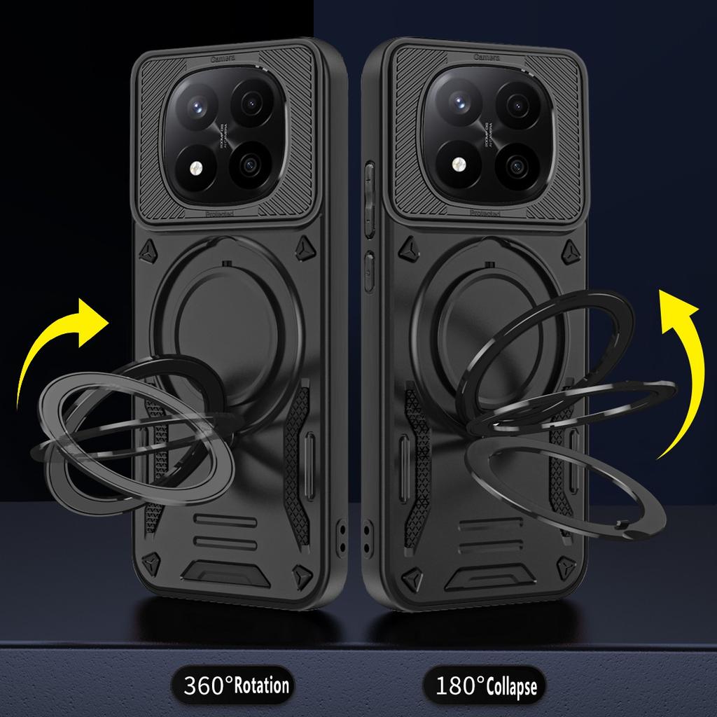 For Xiaomi Redmi Note 14 Pro+ 5G Magnetic Case Shockproof TPU + PC Phone Back Cover with Kickstand