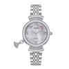 Elegante Damen-Quarz-Armbanduhr Funkelnder Kristallbesetzter Ring Perlmuttzifferblatt Edelstahlarmband Damenuhr