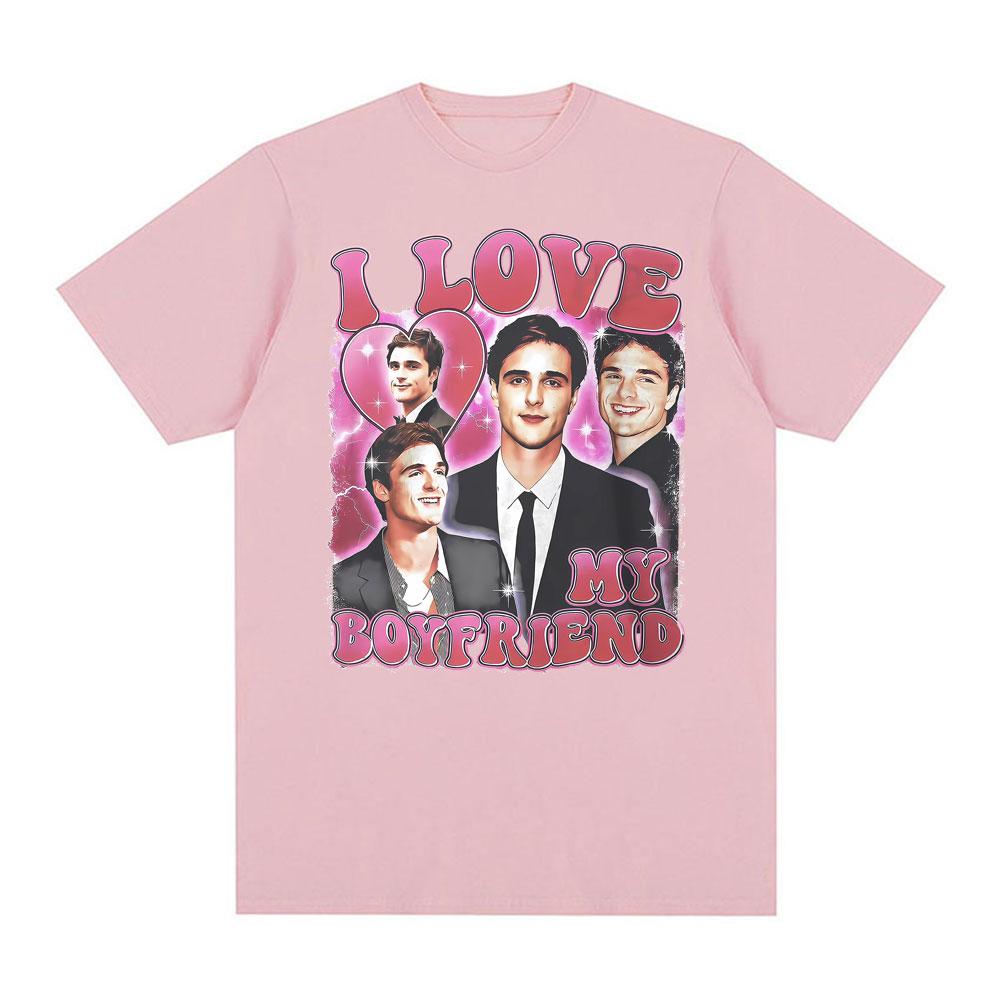 I Love My Boyfriend Jacob Elordi Celebrity Fan Tshirts Unisex Women Summer Vintage Tshirt Comfort Casual Short Sleeve T Shirt Tops