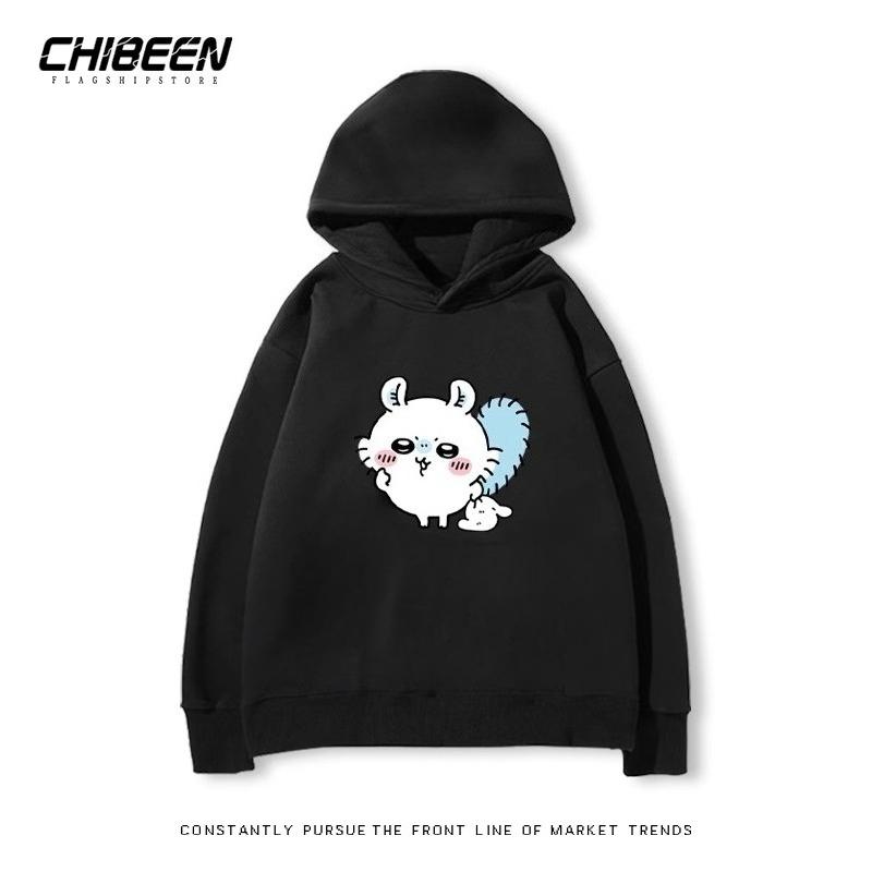 Autumn Winter Chiikawa Super Cute Momonga Printed Hoodies Casual Warm Sports Long Sleeved Children's Boy and Girl Kids Unisex Hooded Sweatshirts