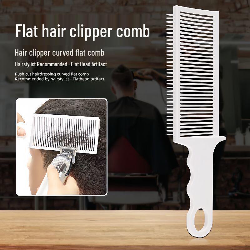 Men's Flat Top Hair Styling Comb - Self-Assistant Edge Trimming Barber Cutting Tool