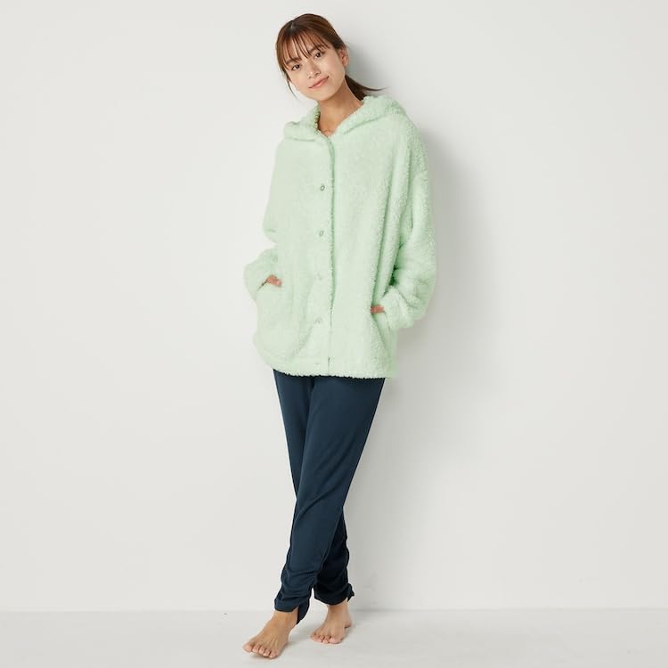 AMOSTYLE Fluffy Hoodie 1602 Size F (Green)