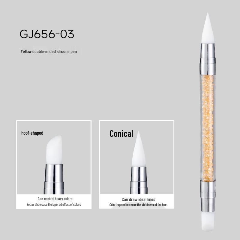 Double-Headed Silicone Diamond Nail Art Pen with Drill and Press Tool