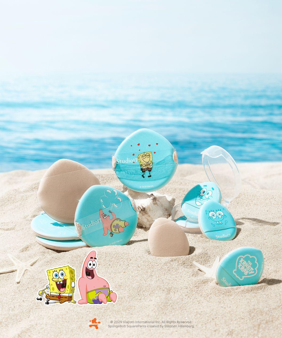 Brush-Fit Puff 2 Types SpongeBob Mermaid Core Edition
