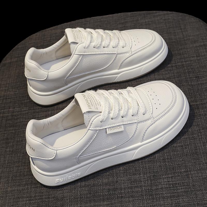 Soft leather little white shoes women's spring and autumn new versatile thin sports leisure breathable soft bottom student flat baseplate shoes