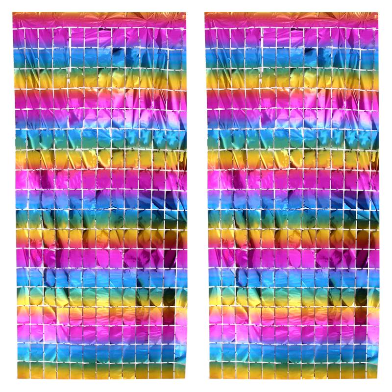 Party Party Colorful Square Rain Curtain Birthday Party Background Wall Decoration Square Rain Curtain