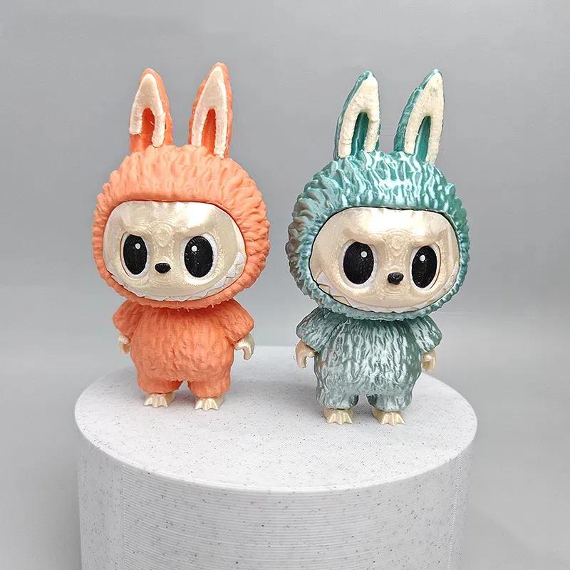 1 Piece Cute Surrounding Characters Gifts 3D Printing Trendy Play Labubu Ornament Cartoon Doll Desktop Decoration