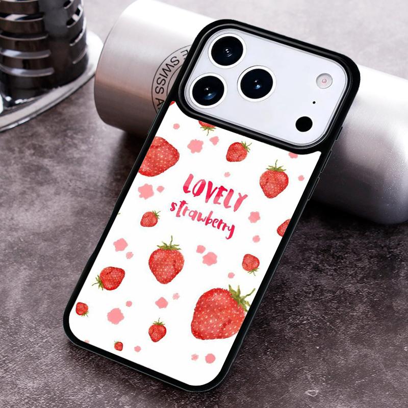 Rosa Kirschen Kirsch Erdbeer Handyhülle für iPhone 17 16 15 Pro Max Air 14 13 12 11 Plus Stoßfeste Capa Abdeckung