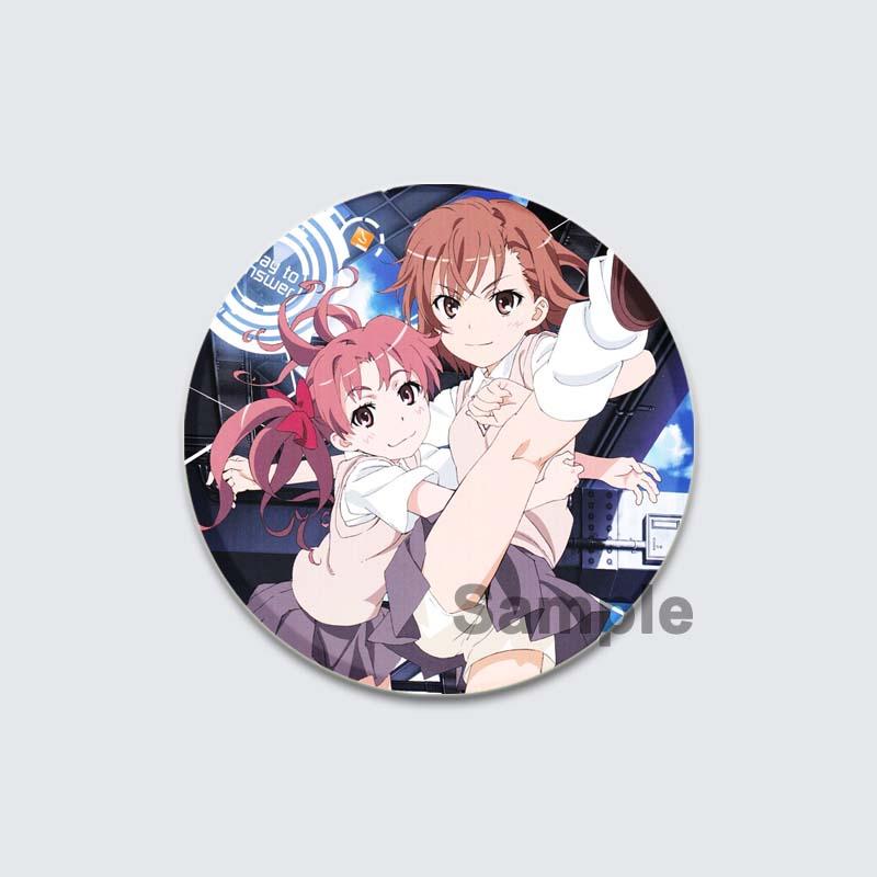32/44/58mm A Certain Scientific Railgun HD Brooch Anime Badge Cartoon Figure Misaka Mikoto/Wannai Kinuho Round Display Pins Jewelry Gifts