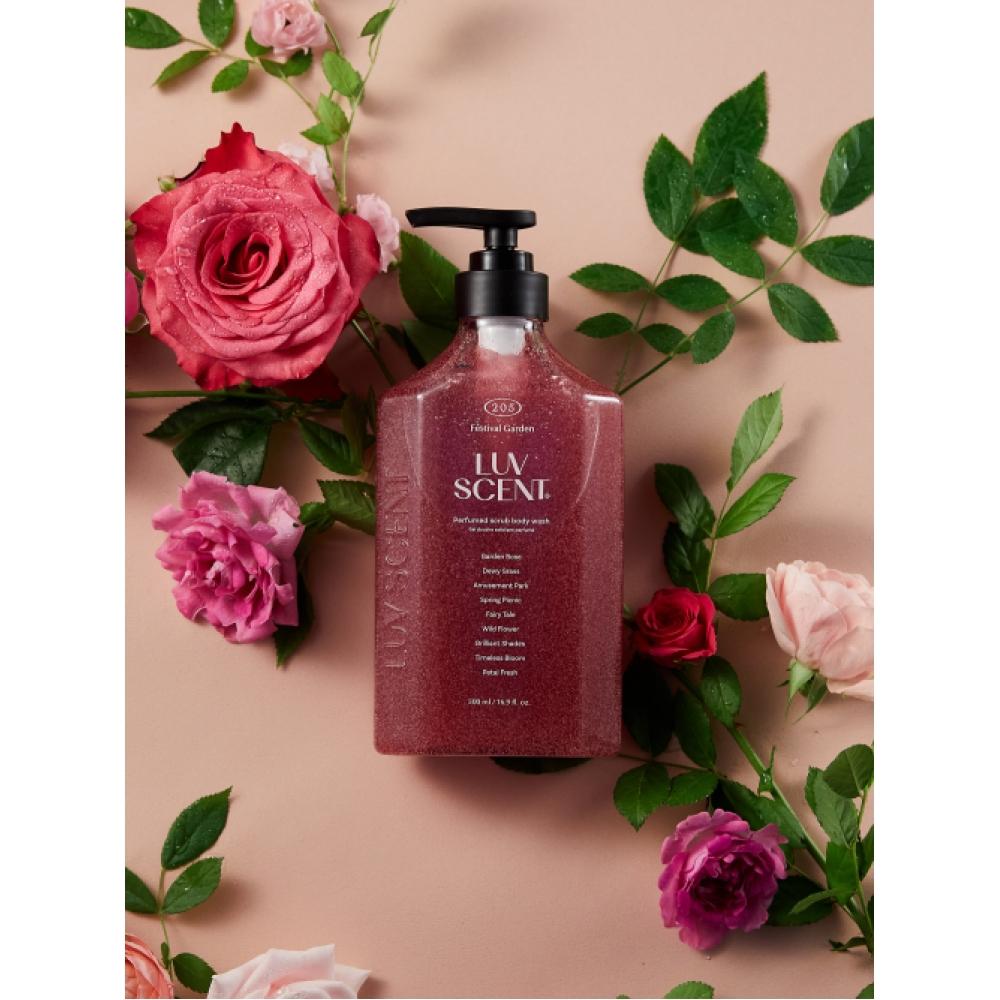 Luvscent Скраб Гель для душа Фестивальный Сад Розы Аромат 500 мл NONE