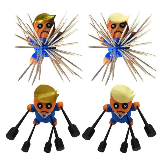Voodoo Doll Gag Gift 3D Printed Voodoo Doll Figurine with Pins Desk Ornament Stress Relief Toy Prank Gift for Men Women