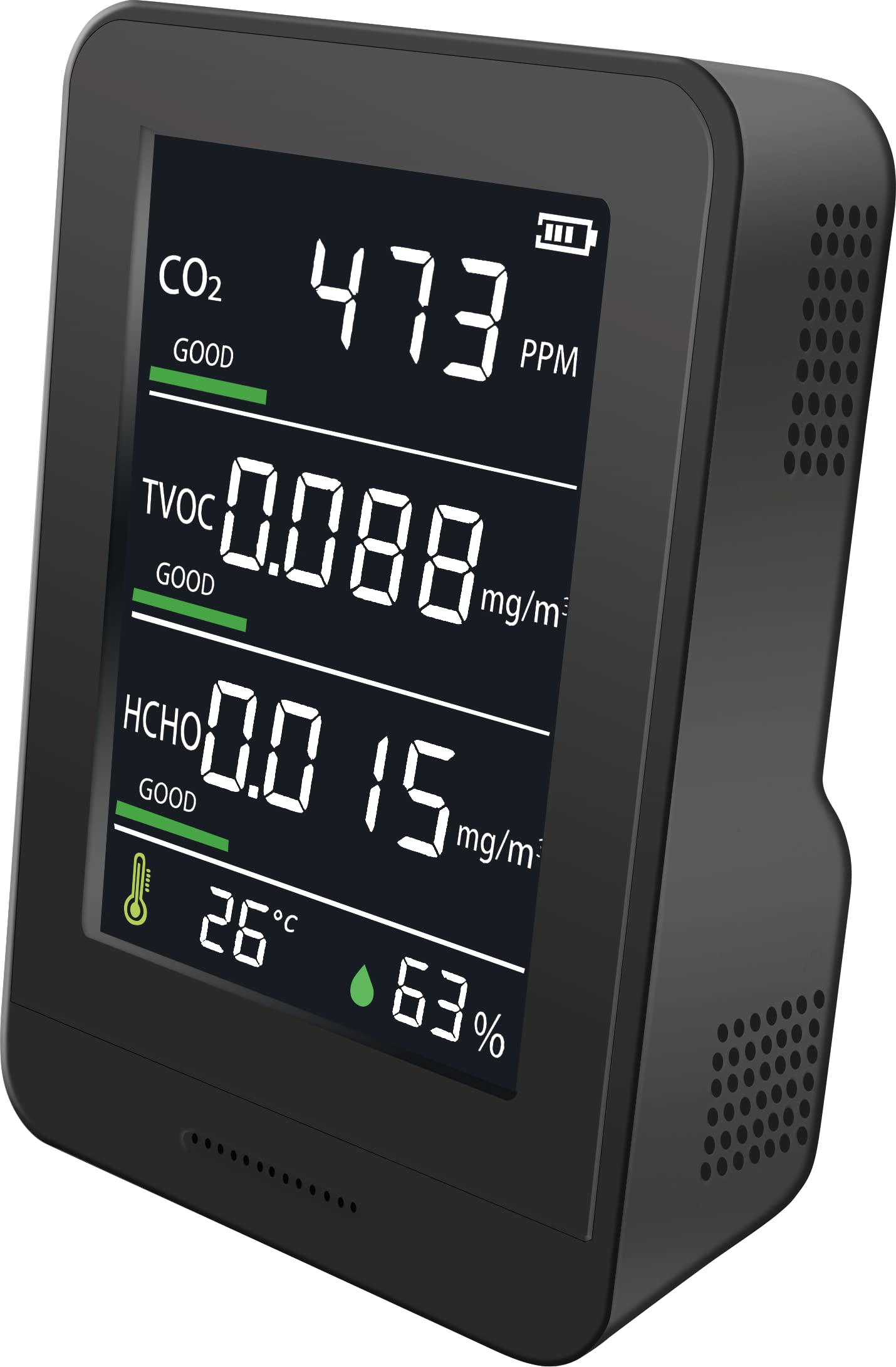 

Made in OMNI Japanese Multifunctional CO2 Concentration Meter with Alarm CO2 Concentration Tabletop Type [Safely Japan] Function, Meter, Temperature, чорний