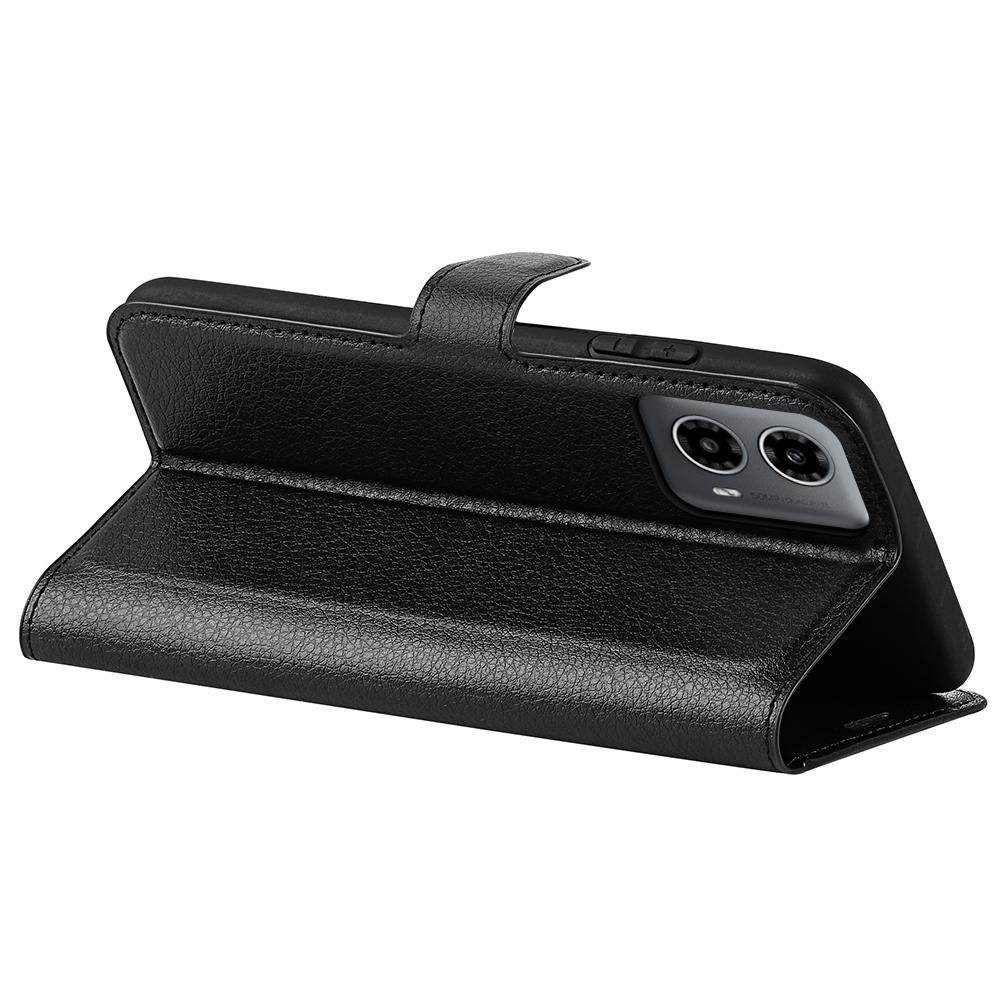 For Motorola Moto G45 5G/G34 5G Case Folio Stand View Leather Phone Cover Litchi Texture
