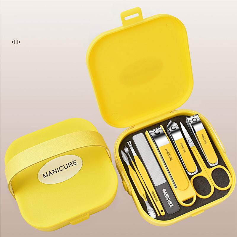 Anti-Splash Nail Clipper 8pcs Set Home Nail Care Kit Non-Slip Nail Trimmer Toenail & Fingernail Clippers
