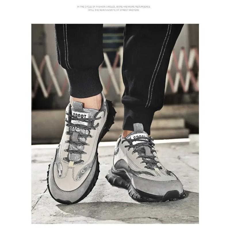 Men's Casual Shoes with Thick Soles Fashionable and Trendy Lightweight Sports Shoes Men's Comfortable Running Shoes