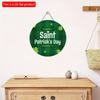 2D Flat 20*20cm1pc March 17 St Patricks Day Green Stripe Cartoon Four Leaf Grass Round Decorative Door Pendant Hanging Welcome Party Wooden Sign Happy