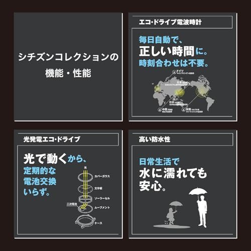 Citizen Collection Eco-Drive Radio-Controlled Wristwatch CB0294-54E Waterproof Night Black Men's