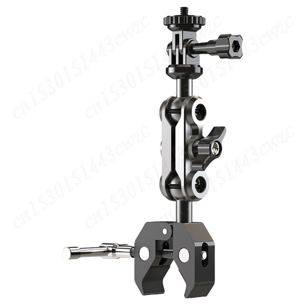 Bike Camera Holder Aluminum Alloy Motorcycle Metal Stand 360°Ball Head Bicycle Cycling Clip for Round Bar Square Bar Tabletop