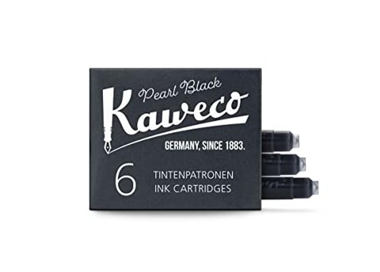 Kaweco Cartridge Ink Pearl Black INK-BK 6 pieces imported product refill stationery office supplies.