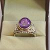 Amethyst Oval geschliffener Edelstein mit 925er Sterling Silber Ring für Herren #A672 JL375658840031