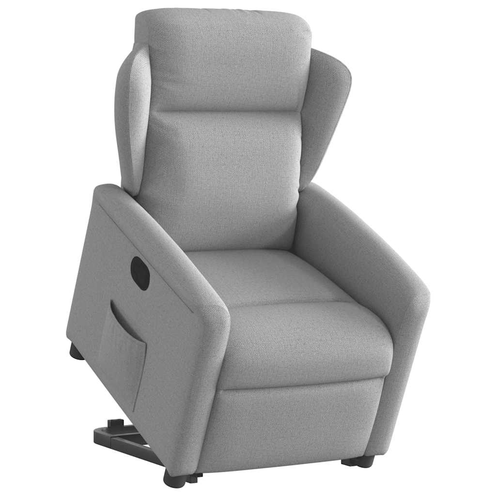 Recliner with Rising Aid Cloud Grey Fabric