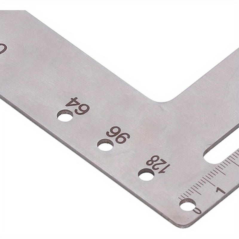 Hole Punch Locator, Stainless Steel Silver Handle Punching Positioner Accurate Scale for Woodworking