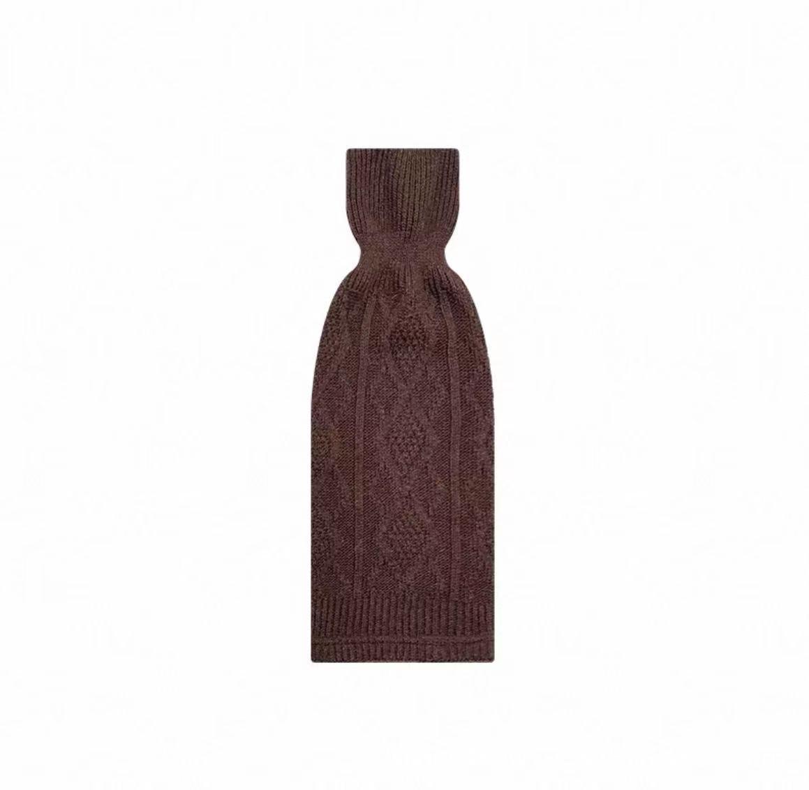 Thick Knit Flare Leg Warmers for Autumn/Winter One Size кофейный