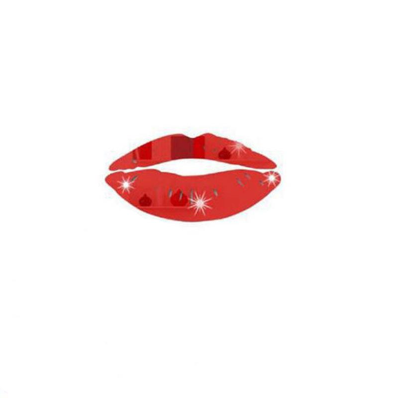 3D Acrylic Mirror Lips Princess Wall Sticker Decoration красный