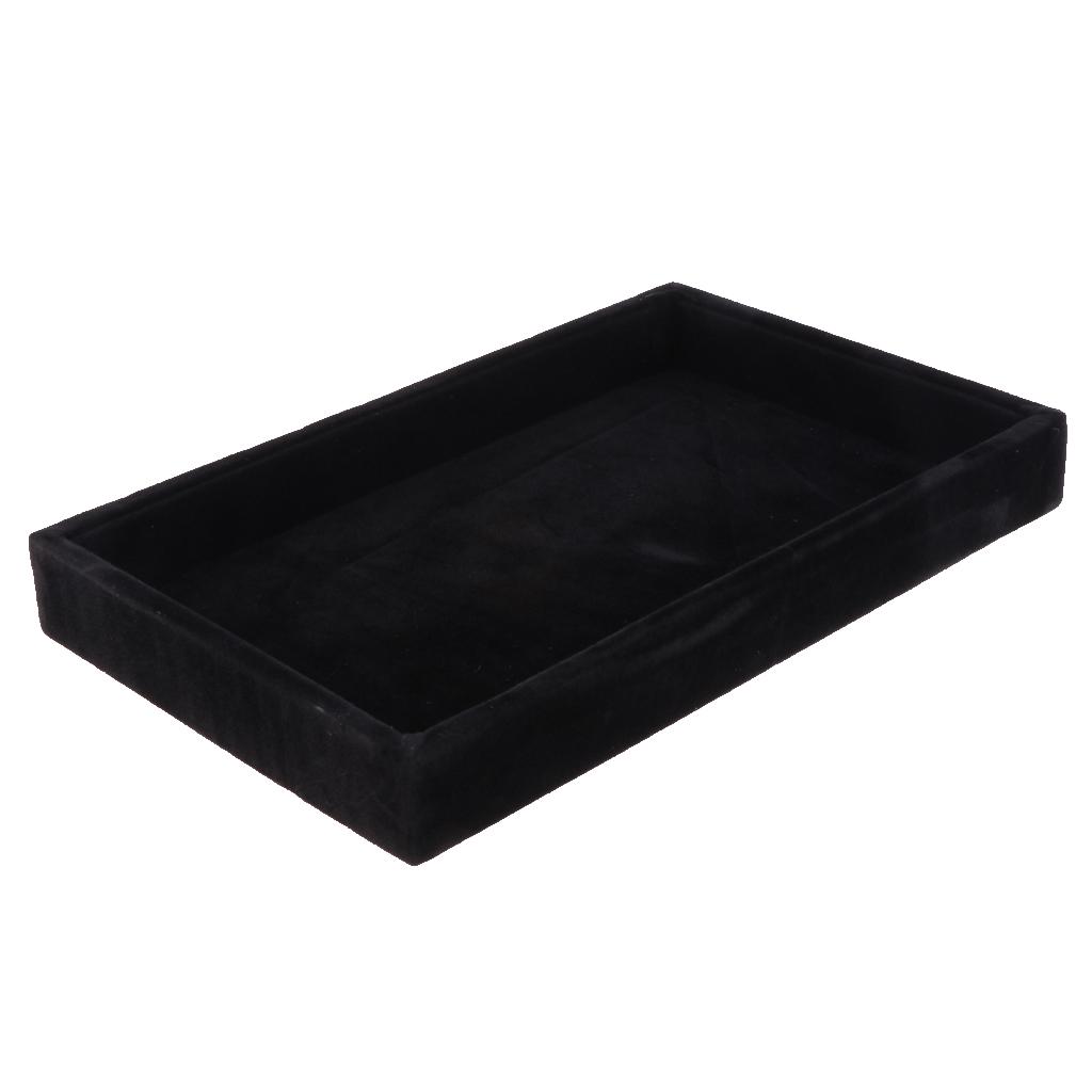 2 Pieces Velvet Necklace Bracelet Earring Anklet Jewelry Display Tray Case