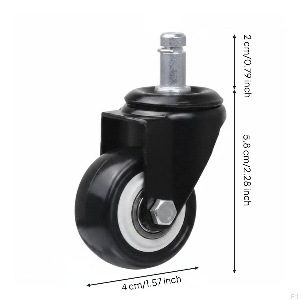 Swivel Caster Wheel Steel Construction Stems HighSpeed Bearings Stool Roller Wheels