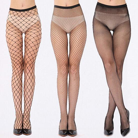 Kvinner Sexy Fishnet Hollow Strømpebukse Punk Strømper Stretchy Tights One Size