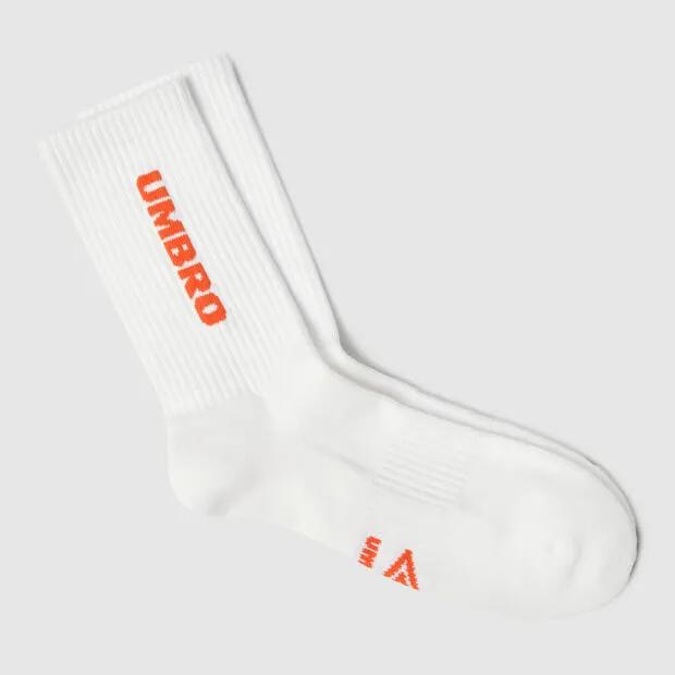 Vertical Wording Cushioning Crew Socks Orange UR123CSC14
